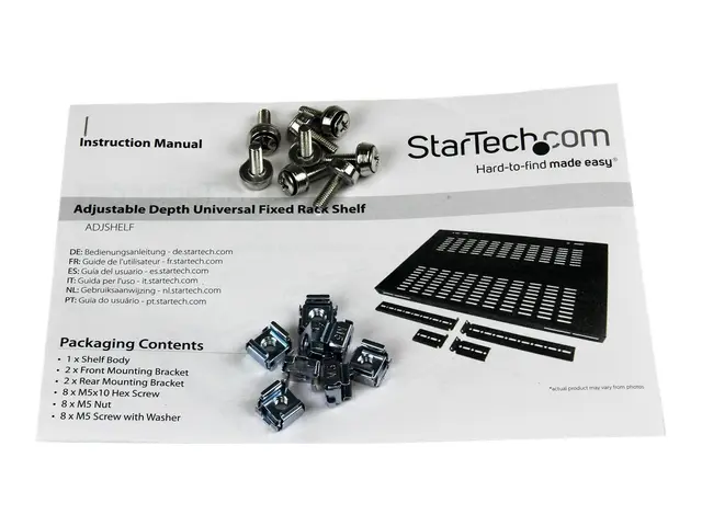 StarTech.com 1U Adjustable Vented Server Rack Mount Shelf - 175lbs...