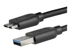 StarTech.com 2m 6ft Slim USB 3.0 A to Micro B Cable M/M Mobile Charge Sync USB 3.0 Micro B Cable fors and Tablets (USB3AUB2MS) - USB-kabel - Micro-USB Type B til USB-type A - 2 m