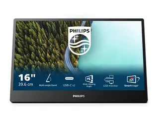 Philips 16B1P3302D - 3000 Series LED-skjerm - 16&quot; (15.6&quot; synlig) - portabel - 1920 x 1080 Full HD (1080p) @ 75 Hz - IPS - 250 cd/m&#178; - 700:1 - 4 ms - 2xUSB-C - svart