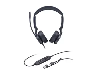 Yealink UH44 Dual - Hodesett - on-ear kablet - USB-A, USB-C - Certified for Microsoft Teams