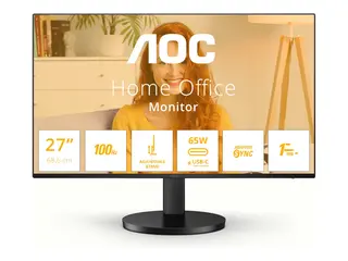 AOC Q27B3CF2 - B3 Series - LED-skjerm 27&quot; - 2560 x 1440 QHD @ 100 Hz - IPS - 1500:1 - 1 ms - HDMI, USB-C - h&#248;yttalere - svart