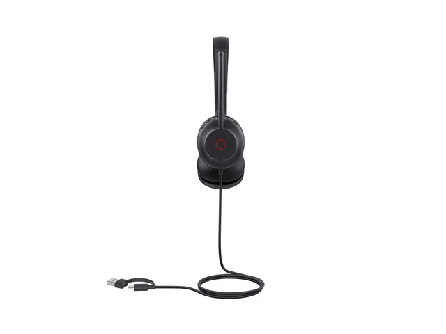 Yealink UH35 Dual - Hodesett on-ear kablet USB-A, USB-C svart Cert...