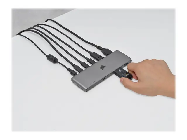 CORSAIR USB100 - Hub 4 x SuperSpeed USB 3.0 + 3 USB-C stasjonær
