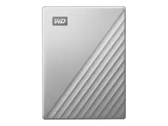 WD My Passport Ultra for Mac WDBPMV0040BSL Harddisk - kryptert - 4 TB - ekstern (b&#230;rbar) - USB 3.0 (USB-C kontakt) - 256-bit AES - s&#248;lv