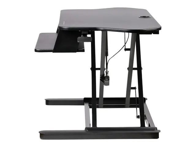 StarTech.com Corner Sit Stand Desk Converter with Keyboard Tray, L...