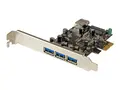 StarTech.com 4 Port PCI Express USB 3.0 Card 3 External and 1 Internal - Native OS Support in Windows 8 and 7 - Standard and Low-Profile (PEXUSB3S42) - USB-adapter - PCIe 2.0 - USB 3.0 x 4