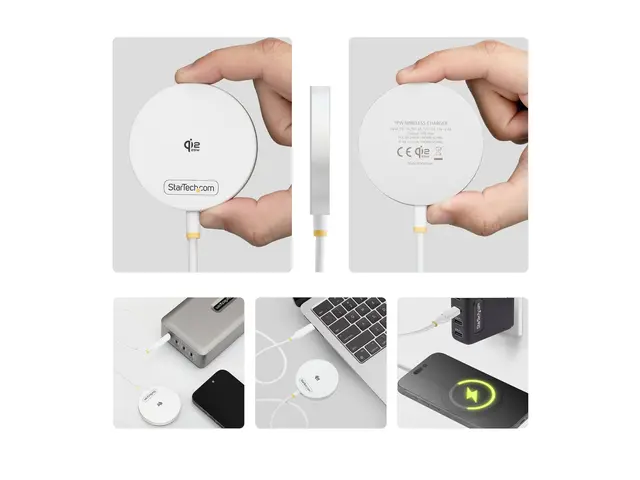 Startech - Trådløs ladepute - Qi 2.2, magnetic, with USB-C tethere...