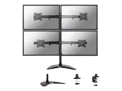 Neomounts NM-D335D4 - Stativ - full bevegelse for 4 LCD-skjermer - svart - skjermstørrelse: 10"-27" - skrivebordsstativ, klemmemonterbar, malje, skrivebordsmonterbar