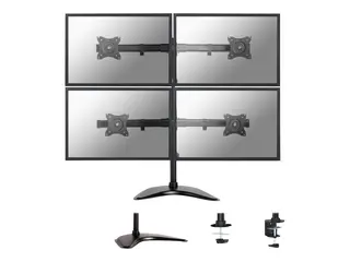 Neomounts NM-D335D4 - Stativ - full bevegelse for 4 LCD-skjermer - svart - skjermstørrelse: 10"-27" - skrivebordsstativ, klemmemonterbar, malje, skrivebordsmonterbar