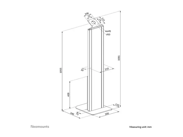 Neomounts - Stativ - for nettbrett - låsbar - stål - svart - monte...
