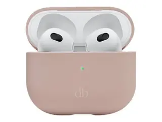 dbramante1928 Costa Rica - Eske for trådløse øretelefoner resirkulert plast, silikon - rosa sand - for Apple AirPods (3. generasjon)