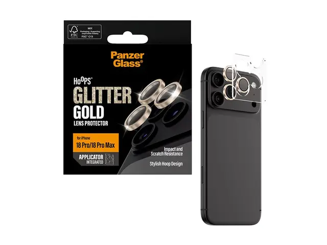 PanzerGlass Hoops - Linsebeskytter for mobiltelefon - glitrende gull