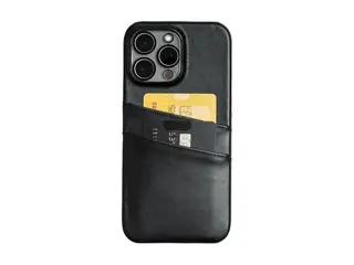 Screenor Lumo - Baksidedeksel for mobiltelefon ekte skinn, termoplast-polyuretan (TPU) - svart - for Apple iPhone 16 Pro
