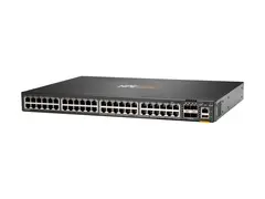 HPE Aruba 6300F - Switch - L3 - Styrt - 48 x 10/100/1000 + 4 x 1 Gigabit / 10 Gigabit / 25 Gigabit / 50 Gigabit SFP56 (opplink / stabling) front og side til bakside - rackmonterbar