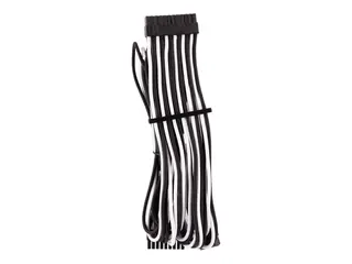 CORSAIR Premium individually sleeved (Type 4, Generation 4) Str&#248;mkabel - 24-pins ATX (hunn) til 24 pin ATX (20+4) (hunn) - 61 cm - svart, hvit