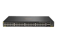 HPE Aruba 6300M - Switch - L3 - Styrt - 48 x 10/100/1000 (PoE+) + 4 x 1 Gigabit / 10 Gigabit / 25 Gigabit / 50 Gigabit SFP56 (opplink / stabling) front og side til bakside - rackmonterbar - PoE+ (1440 W)