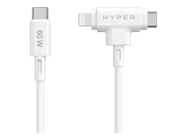 HyperJuice - Lightning-kabel USB-C hann til Lightning, 1.5 m hvit