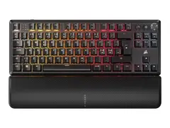 CORSAIR K70 CORE TKL WIRELESS RGB Tastatur - TKL - bakgrunnsbelyst - trådløs - Bluetooth, USB, 2.4 GHz - QWERTY - Nordisk - tastsvitsj: CORSAIR MLX Red v2 - svart
