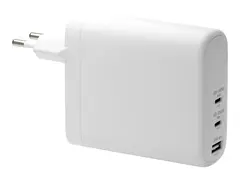 dbramante1928 re-charge - Strømadapter - 140 watt Power Delivery 3.1 - 3 utgangskontakter (USB-C, USB) - hvit - Europa