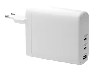 dbramante1928 re-charge - Strømadapter - 140 watt Power Delivery 3.1 - 3 utgangskontakter (USB-C, USB) - hvit - Europa
