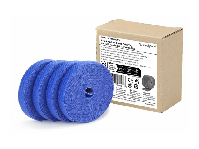 Startech - Kabellisserulle - hook and loop, 0.5" wide, cut-to-size...