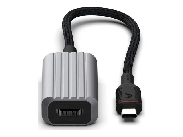 Unisynk - Video adapter 24 pin USB-C hann til HDMI 15 cm grå støtt...