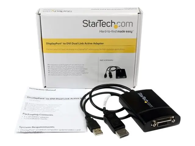 StarTech.com DisplayPort to DVI Adapter - Dual-Link Active DVI-D f...