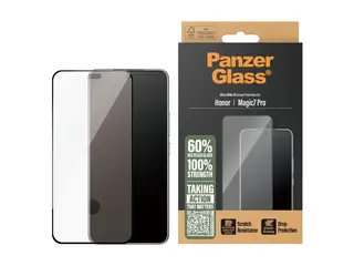 PanzerGlass - Skjermbeskyttelse for mobiltelefon ultrabred passform - glass - rammefarge svart - for Honor Magic7 Pro