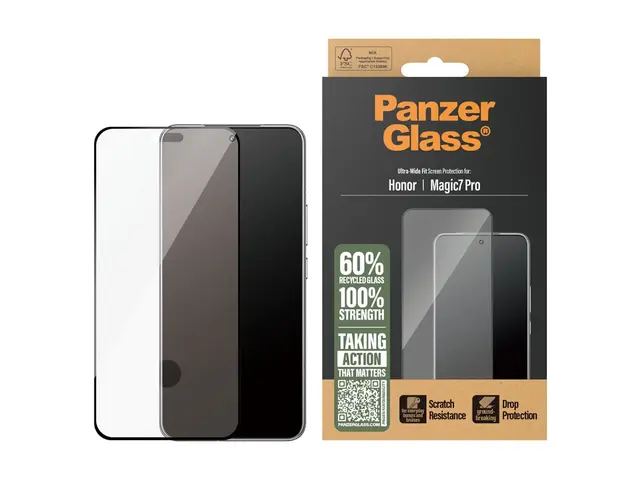 PanzerGlass - Skjermbeskyttelse for mobiltelefon - ultrabred passf...