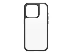 OtterBox React Series - Baksidedeksel for mobiltelefon polykarbonat, syntetisk gummi - svart krystall (klar/svart) - for Apple iPhone 15 Pro