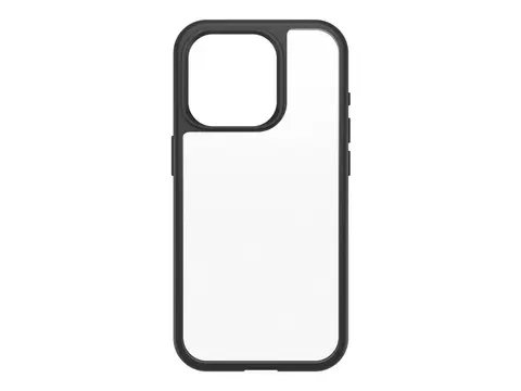 OtterBox React Series - Baksidedeksel for mobiltelefon polykarbonat, syntetisk gummi - svart krystall (klar/svart) - for Apple iPhone 15 Pro