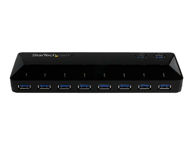 StarTech.com 10 Port USB 3.0 Hub with Charge & Sync Ports - 8 x US...