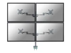 Neomounts FPMA-D935D4 - Monteringssett full bevegelse - for 4 LCD-skjermer - s&#248;lv - skjermst&#248;rrelse: 10&quot;-27&quot; - klemmemonterbar, skrivebordsmonterbar