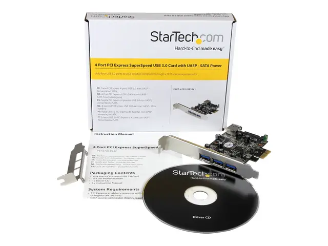 StarTech.com 4 Port PCI Express USB 3.0 Card - 3 External and 1 In...