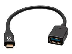 C2G USB-C Male to USB-A Female SuperSpeed USB 5Gbps Adapter Converter USB-kabel - USB-type A (hunn) til 24 pin USB-C (hann) - USB 3.2 Gen 1 - 30 V - 15 cm - formst&#248;pt - svart