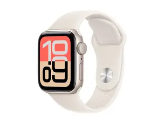 Apple Watch SE 3 (GPS) - 40 mm - stjernelysaluminium smartklokke med sportsb&#229;nd - fluorelastomer - stjernelys - b&#229;ndbredde: M/L - 64 GB - Wi-Fi 4, Bluetooth - 26.3 g