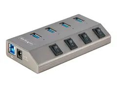STARTECH.COM 4-Port Self-Powered USB-C Hub with Individual On/Off Switches USB