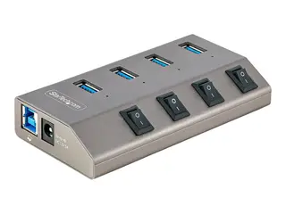 STARTECH.COM 4-Port Self-Powered USB-C Hub with Individual On/Off Switches USB