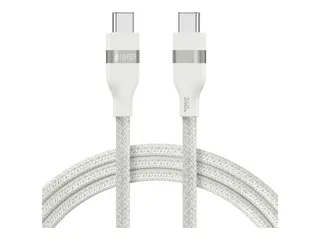 Anker - USB-kabel - USB-C (hann) til USB-C (hann) 91 cm - flettet kabel, Fast Power Charging (240W) - hvit