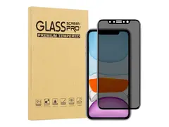 iiglo screenPro+ - Skjermbeskyttelse for mobiltelefon 3D - glass - med personvernsfilter - rammefarge svart - for Apple iPhone 11