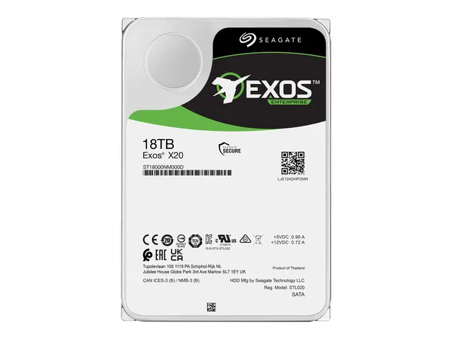 Seagate Exos X20 ST18000NM000D - Harddisk - 18 TB - intern - SAS 1...
