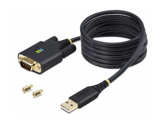 StarTech.com 6.6ft (2m) USB to Serial Adapter Cable, COM Retention...