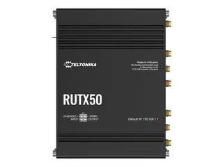 Teltonika RUTX50 - Tr&#229;dl&#248;s ruter WWAN 4-portssvitsj - 1GbE, DNP3 - Wi-Fi 5 - 2,4 GHz - 3G, 4G, 5G - DIN-skinnemonterbar, overflatemonterbar