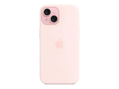 Apple - Baksidedeksel for mobiltelefon - MagSafe-samsvar silikon - Lys lyserød - for iPhone 15