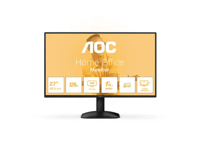 AOC 27B31H - LED-skjerm - 27" - 1920 x 1080 Full HD (1080p) @ 120 Hz IPS - 300 cd/m² - 1500:1 - 1 ms - HDMI, VGA - svart 