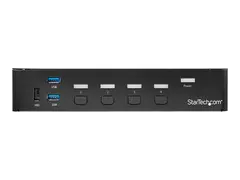 StarTech.com 4 Port DisplayPort KVM Switch DP KVM Switch with Audio and Built-in USB 3.0 Hub for Peripherals - 4K 30Hz (SV431DPU3A2) - KVM / lyd / USB-svitsj - 4 porter - rackmonterbar