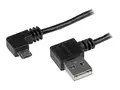 StarTech.com 1m 3 ft Micro-USB Cable with Right-Angled Connectors M/M - USB A to Micro B Cable - 3ft Right Angle Micro USB Cable (USB2AUB2RA1M) - USB-kabel - Micro-USB type B til USB - 1 m