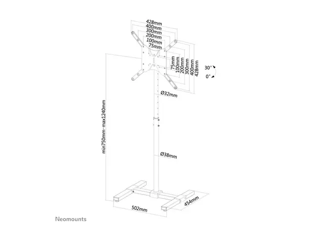 Neomounts NS-FS100 - Stativ tipping for LCD-skjerm svart skjermstø...