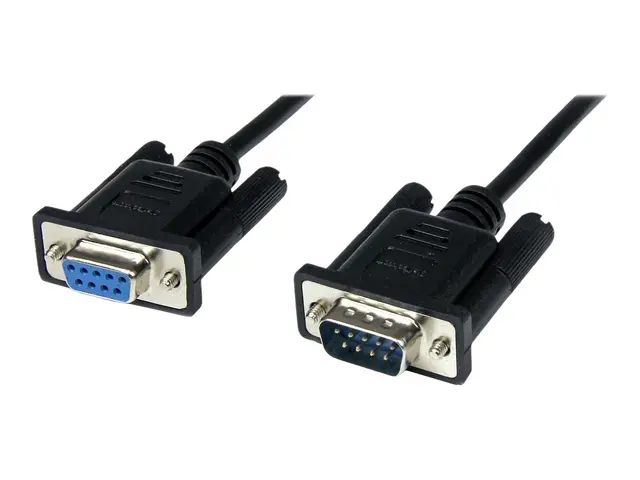 StarTech.com 1m Black DB9 RS232 Serial Null Modem Cable F/M - DB9 ...