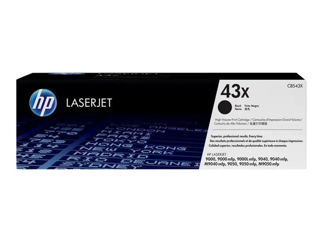 HP 43X - Høy ytelse svart original LaserJet tonerpatron (C8543X) f...